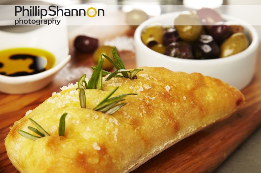 Bread with sea salt and olives